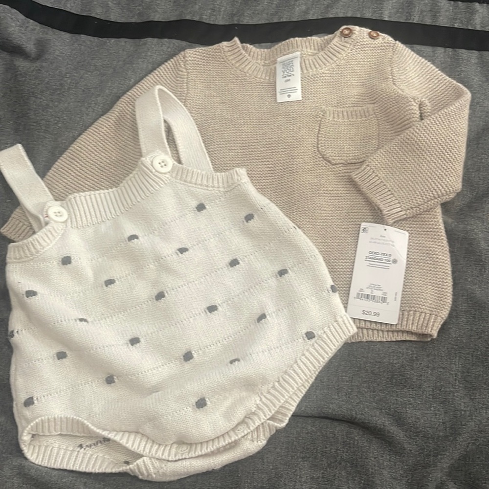 Knitted pullover and a onesie both from target